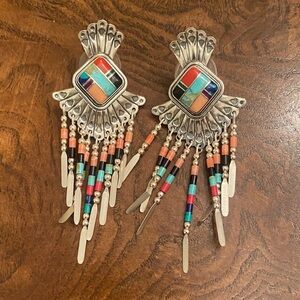 Sterling-Inspired Multicolor Stone Fringe Earrings - Women Jewelry